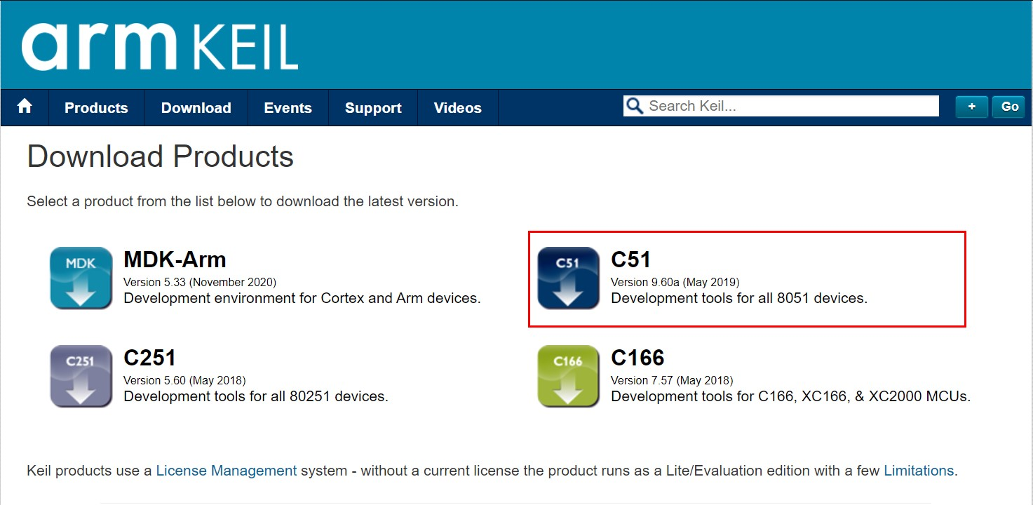 Утилита Keil MVision C51